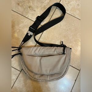 Free People Black and Gray Crossbody Bag or waist bag.  In good used condition